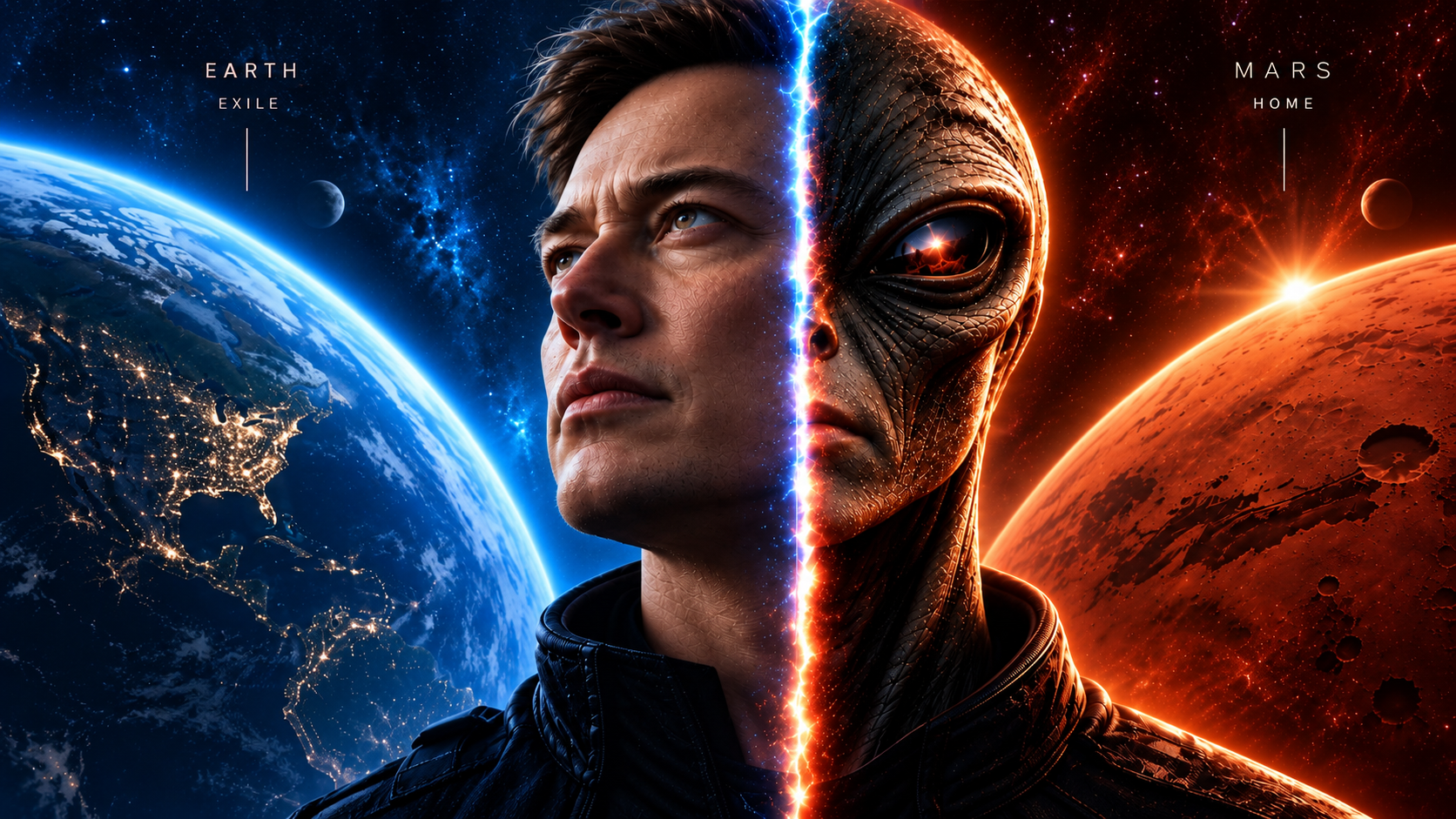Alien X split between human and extraterrestrial form